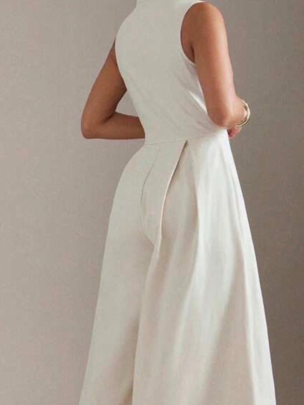 Wide Leg Zip Front Sleeveless Jumpsuit - Picture 6 of 7